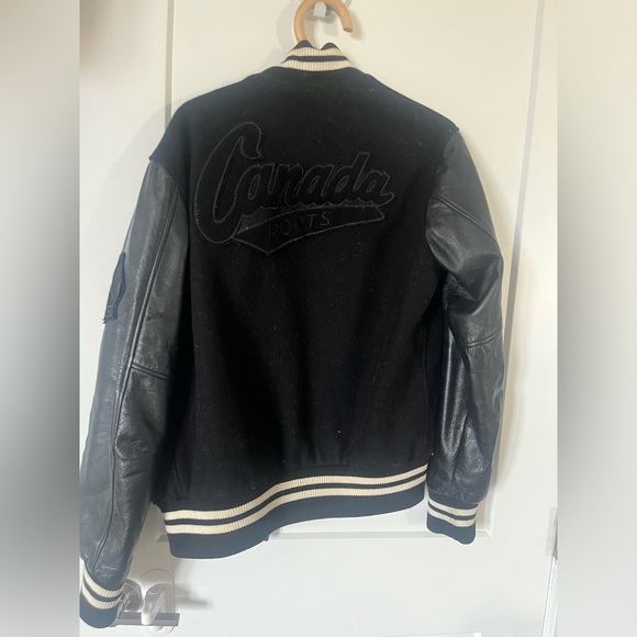 Roots Men's Letterman varsity leather wool jacket Jacket - Picture 8 of 9